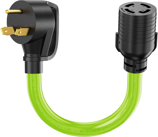 30 Amp Generator Adapter, TT-30P Male to L14-30R Female, House to Generator Cord, 10 Gauge STW