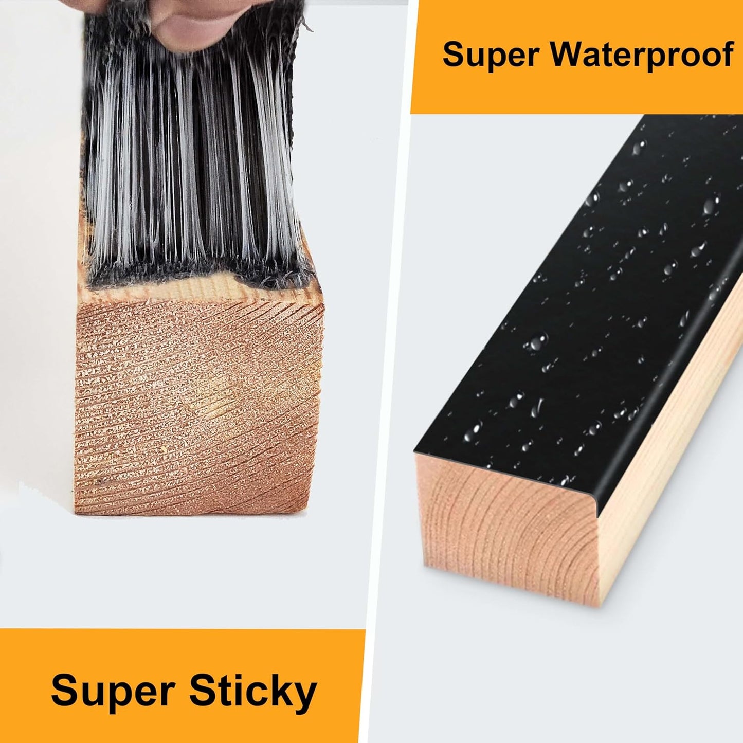 Joist Tape for Decking 2'' X 50', 6 Rolls Weatherproof Butyl Tape for Wood Decks Beams Roof, Flashing Tape Anti-Corrosion Weather Resistant Black Deck Joist Tape Outdoor Patio Repair