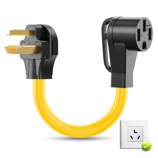 NEMA 10-30P to 14-50R EV Charger Adapter Cord, Compatible with EV, 30 Amp Dryer to 50 Amp EV, for Level 2 Charging, ETL Listed, 100% Pure Copper(Not for RV and Dryer)