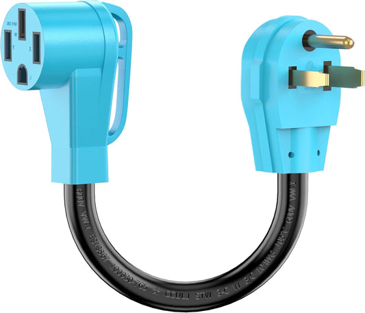 NEMA 6-50P to 14-50R EV Charger Adapter Cord for Level 2 EV Charging, 180 Degree Bent Design with Grip Handle, Heavy Duty 6 Gauge, ETL Listed