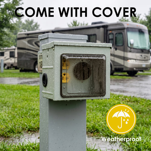 30 Amp 20 Amp 15 Amp RV Power Outlet Box, NEMA TT-30R 125V Weatherproof Outdoor Electrical Panel, with Prewired 30 20 Amp Receptacle for RV Camper Travel Trailer Electric Car Generator