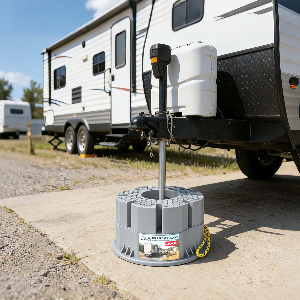 6''Height Trailer Jack Block, 40,000lbs RV Camper Stabilizer Blocks Heavy Duty Travel Trailers Tongue Jack 5th Wheels scissor stabilizers, 1 Pack