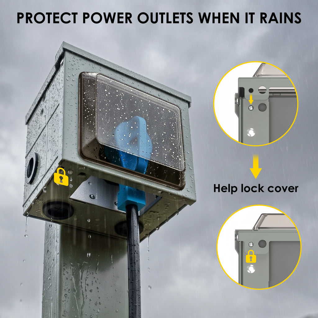 50 Amp 20 Amp 15 Amp RV Power Outlet Box, NEMA 14-50R 125/250 Weatherproof Outdoor Electrical Panel, with Prewired 50 20 Amp Receptacle for RV Camper Travel Trailer Electric Car Generator