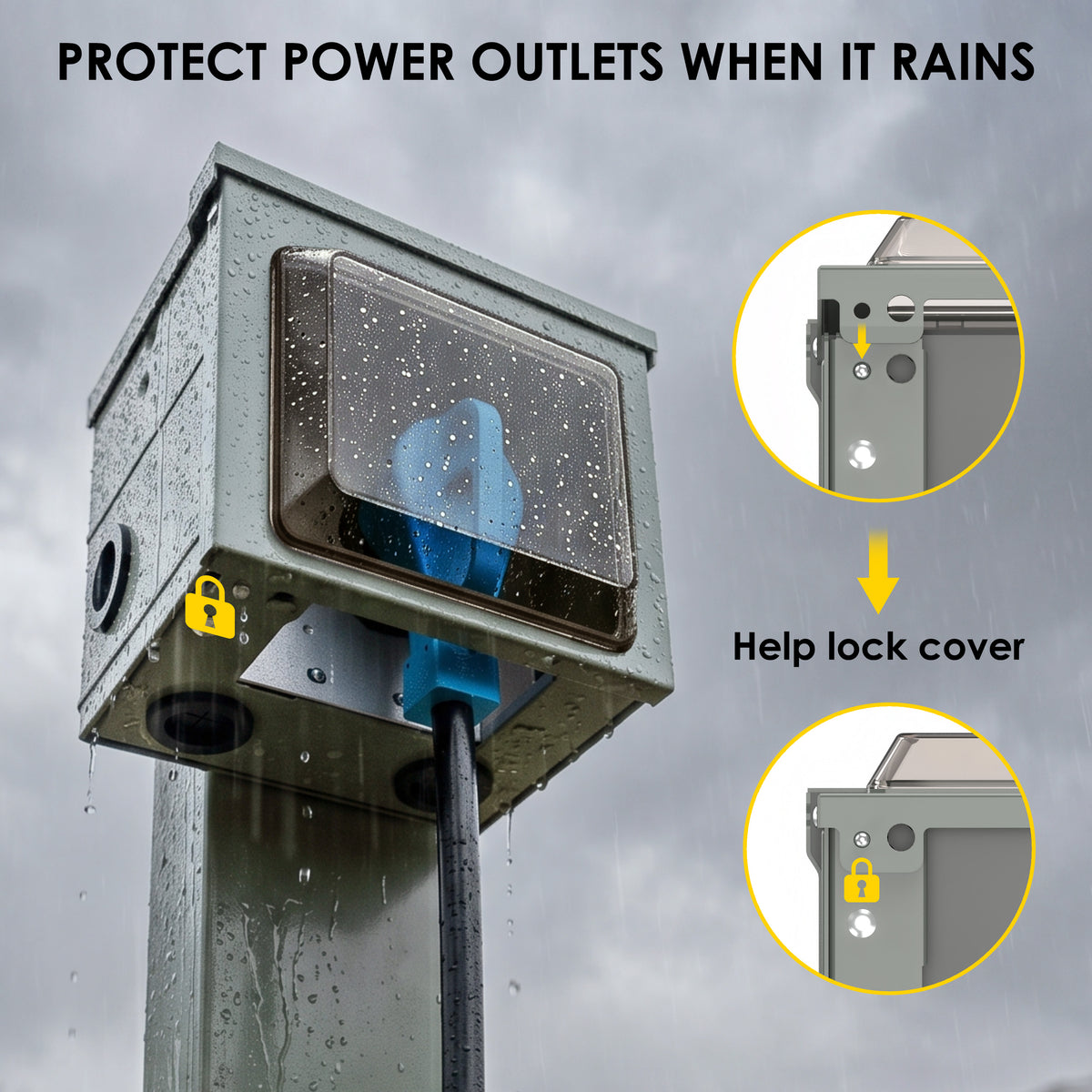50 Amp 20 Amp 15 Amp RV Power Outlet Box, NEMA 14-50R 125/250 Weatherproof Outdoor Electrical Panel, with Prewired 50 20 Amp Receptacle for RV Camper Travel Trailer Electric Car Generator