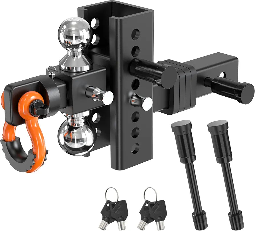Adjustable Trailer Hitch for 2 inch Receiver, 2'', 2-5/16''