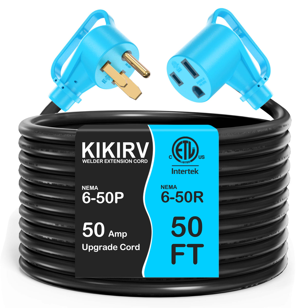 50Amp Welder Extension Cord 10 AWG 250V NEMA 6-50P to 6-50R Heavy Duty Power Extension Cord for Welder Plasma MIG TIG Cutter