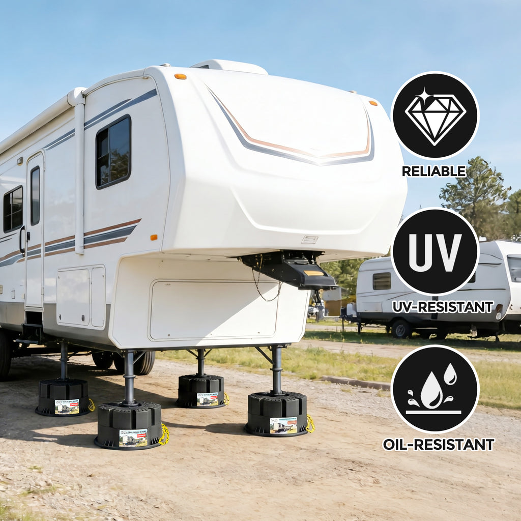 6''Height Trailer Jack Block, 40,000lbs RV Camper Stabilizer Blocks Black Heavy Duty Travel Trailers Tongue Jack 5th Wheels scissor stabilizers, 1 Pack（副本）