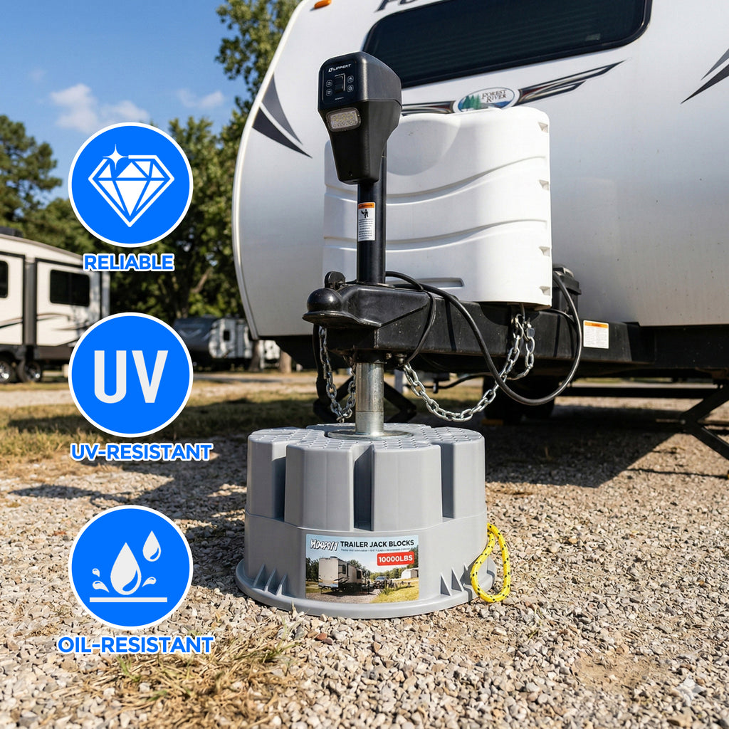 6''Height Trailer Jack Block, 40,000lbs RV Camper Stabilizer Blocks Heavy Duty Travel Trailers Tongue Jack 5th Wheels scissor stabilizers, 1 Pack