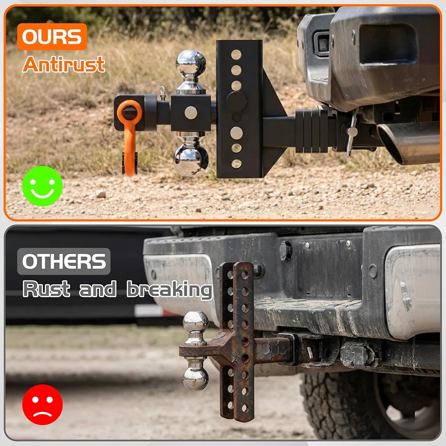 Adjustable Trailer Hitch for 2 inch Receiver, 2'', 2-5/16''