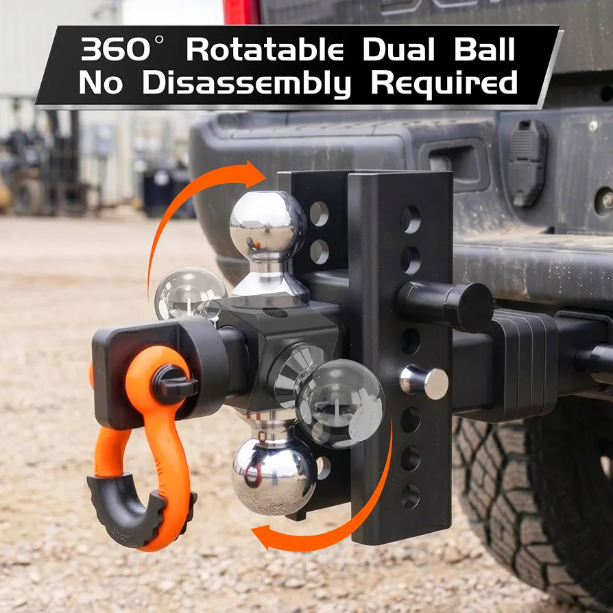 Adjustable Trailer Hitch for 2 inch Receiver, 2'', 2-5/16''